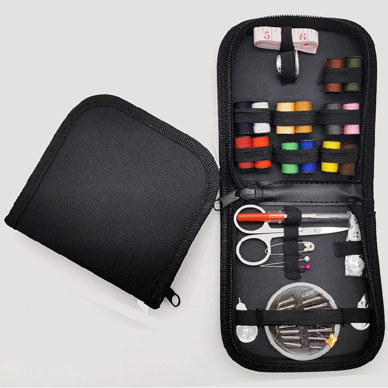 New Travel Sewing Kit Sewing Needles Scissors Thimble Thread Tape Measure
