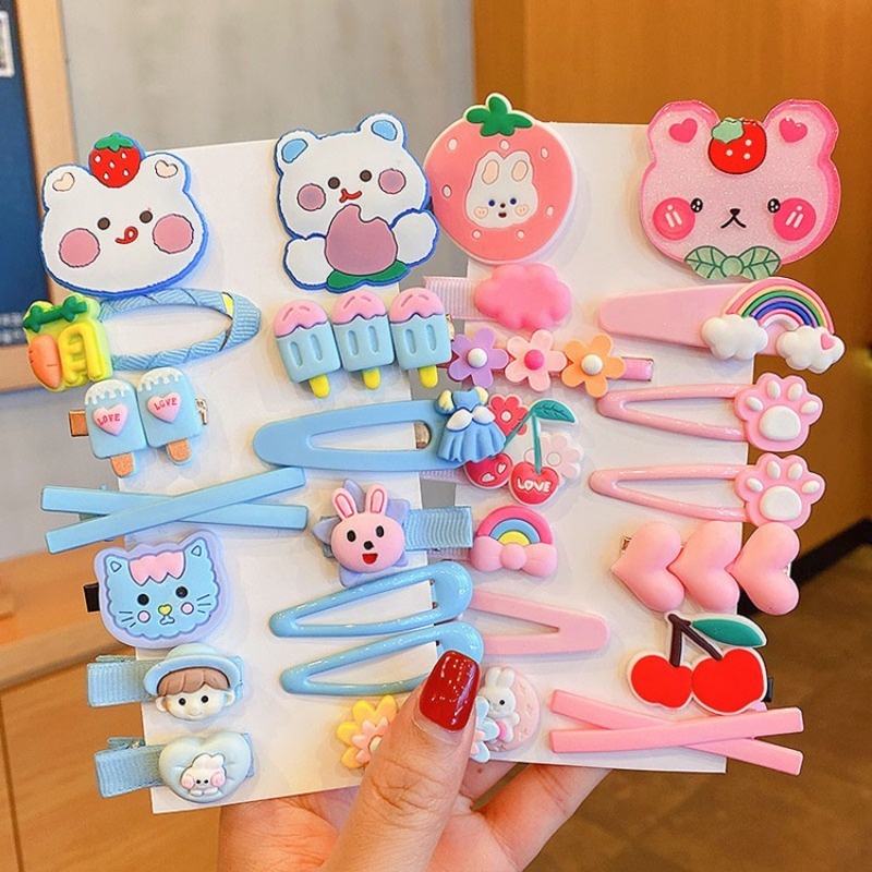 Mới set Kẹp Tóc Hình Trái Cây Màu Cầu Vồng Dễ Thương Cho Bé Gái 2023