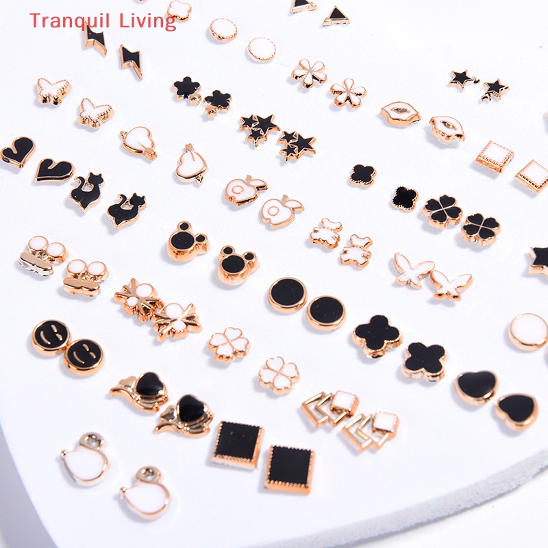 Set 36 Đôi Khuyên Tai Hình Hoa Đính Đá Thời Trang Cho Nữ