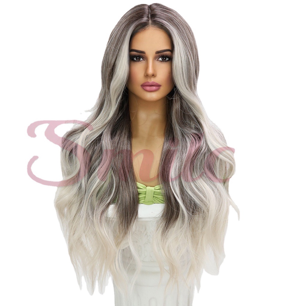 Tóc Giả Thời Trang Âu Mỹ Màu gradient Bắt Sáng Cho Nữ