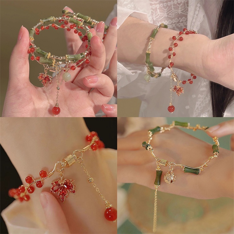Vòng Đeo Tay Bằng Tre Thiết Kế Hình Hoa Lan Chuông Phong Cách Trung Hoa Mới Cao Cấp Có Thể Điều Chỉnh Làm Quà Tặng Cho Bạn Gái