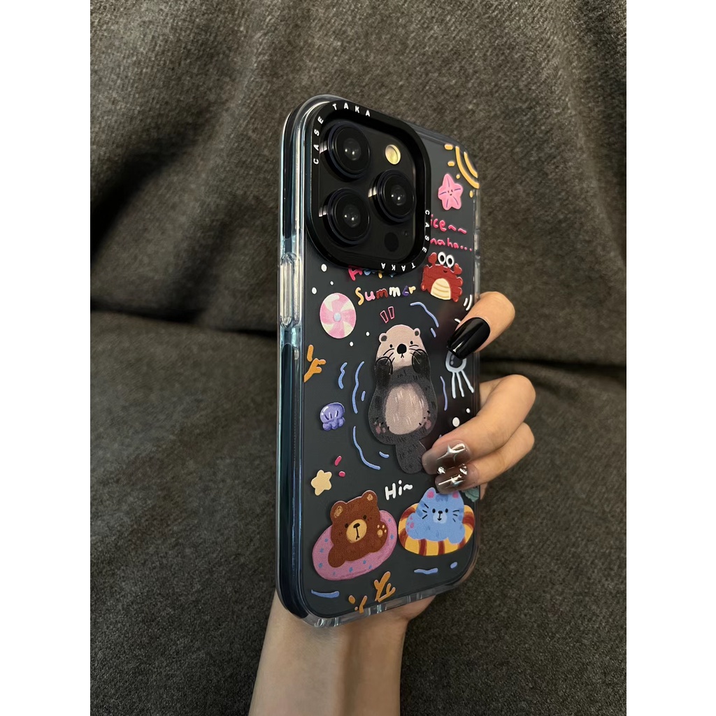 Huiwanju Ốp Điện Thoại Họa Tiết Động Vật Hoạt Hình Cho iphone 15promax 15promax 14promax 13 14promax