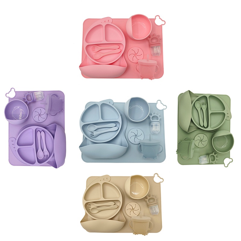 Bộ Muỗng Nĩa Ăn Bằng silicone Chống Rơi Cho Bé