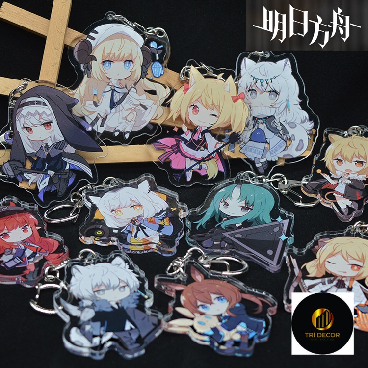 Mặt dây chuyền Arknights, móc khóa Texas First Snow Amiya, hoạt hình hai chiều và thiết bị ngoại vi trò chơi