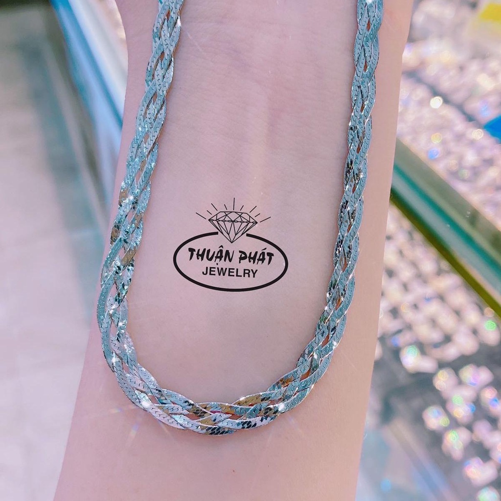 Dây chuyền 4 bính có 3 màu và màu kim trắng D060