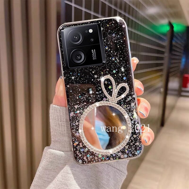 Mới Ốp Điện Thoại Mềm Có Gương Trang Điểm Hình Vương Miện Cho xiaomi 13t xiaomi 13t pro 5g 2023 xiaomi 13t pro 5g