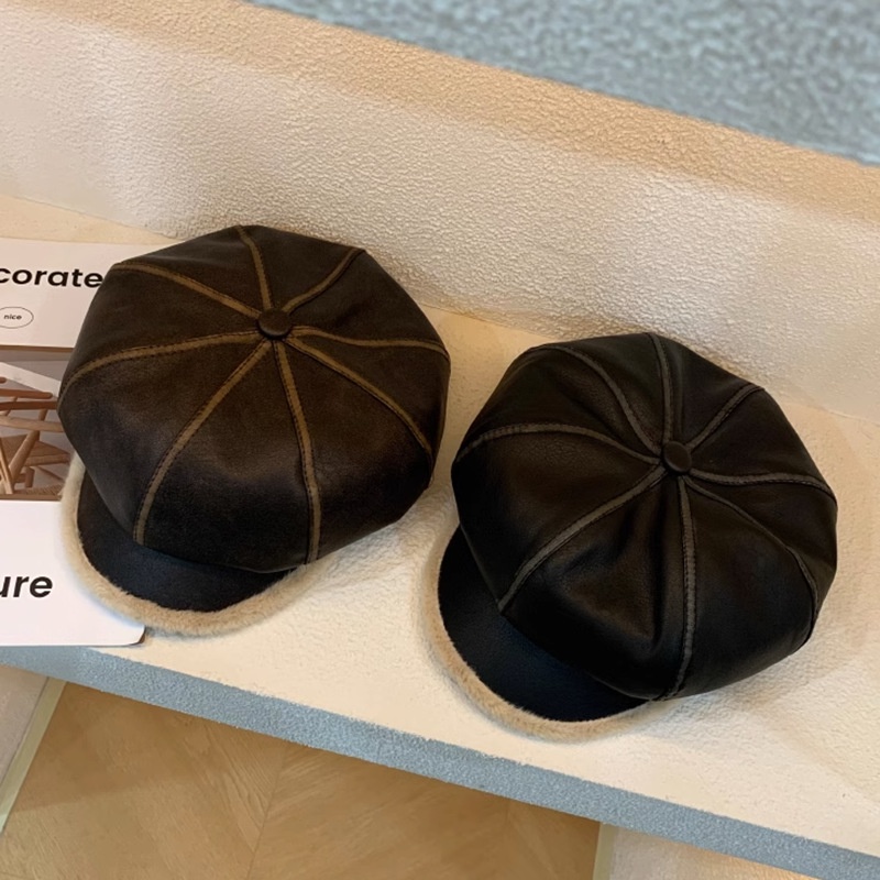 Mũ beret Giả Da Thời Trang Phong Cách Hàn Quốc Cho Nữ