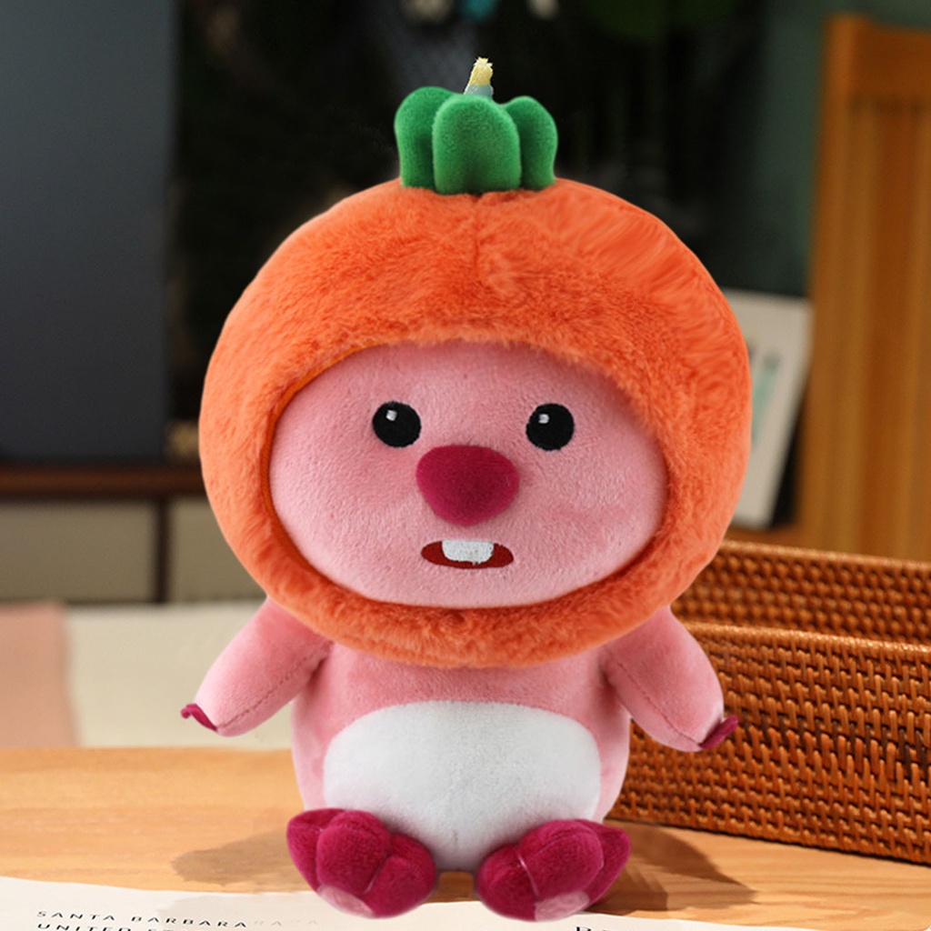 * Loopy * Thú Nhồi Bông Mềm Mại Hình Động Vật Đội Mũ Chéo Trái Cây Dễ Thương Dùng Làm Quà Tặng Sinh Nhật Giáng Sinh