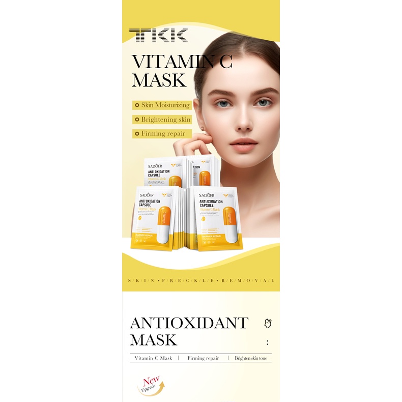 TKK  Vitamin C chống oxy làm sáng viên nang mặt nạ bù nước dưỡng ẩm tinh tế trẻ hóa da