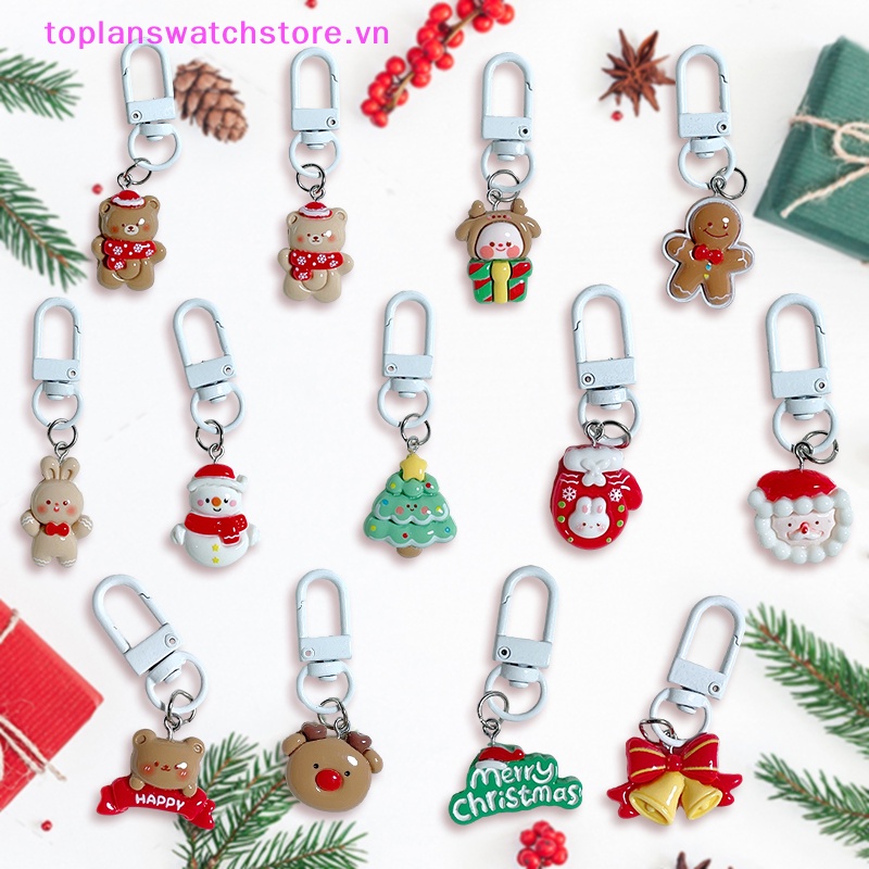 Toplanswatchstore Móc Khóa Hoạt Hình Tuần Lộc / Ông Già Noel / Thỏ / Gấu Đáng Yêu Trang Trí Ba Lô vn