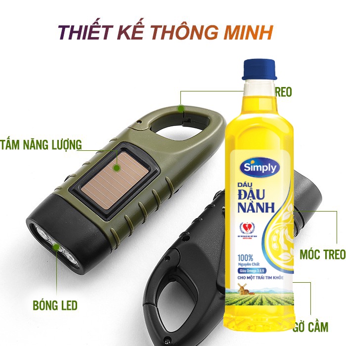 Đèn Pin Led và Dầu ăn dã ngoại 1L