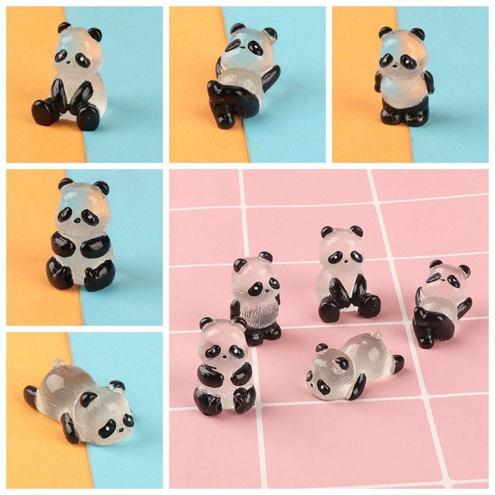 Mmluck panda Phát Sáng Trang Trí Tiểu Cảnh / Nội Thất Xe Hơi mini Hình Gấu Trúc Đáng Yêu diy