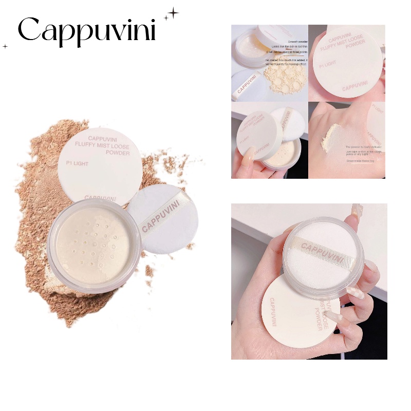 Cappuvini Phấn Phủ Dạng Bột Mềm Mịn Kiềm Dầu Chống Thấm Nước JP1