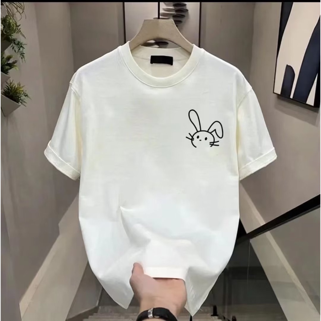 Áo Thun Tay Ngắn Cổ Tròn Dáng Rộng In Họa Tiết Đơn Giản Thời Trang Mùa Hè Cho Nam Và Nữ