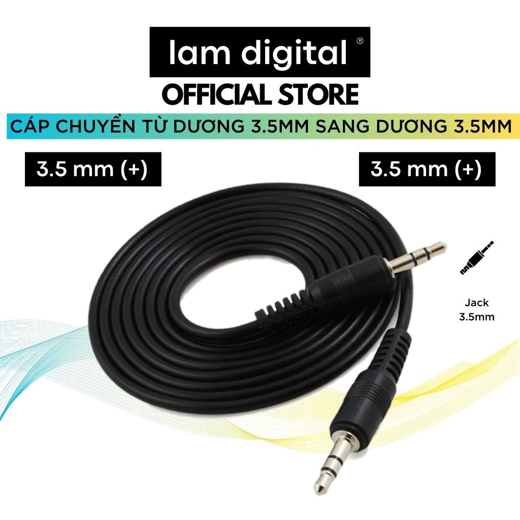 Dây Cáp Âm Thanh 2 Đầu Tròn Jack AUX 3.5 mm - Dây Cáp Kết Nối Loa, Máy Tính, Laptop 1.5 Mét