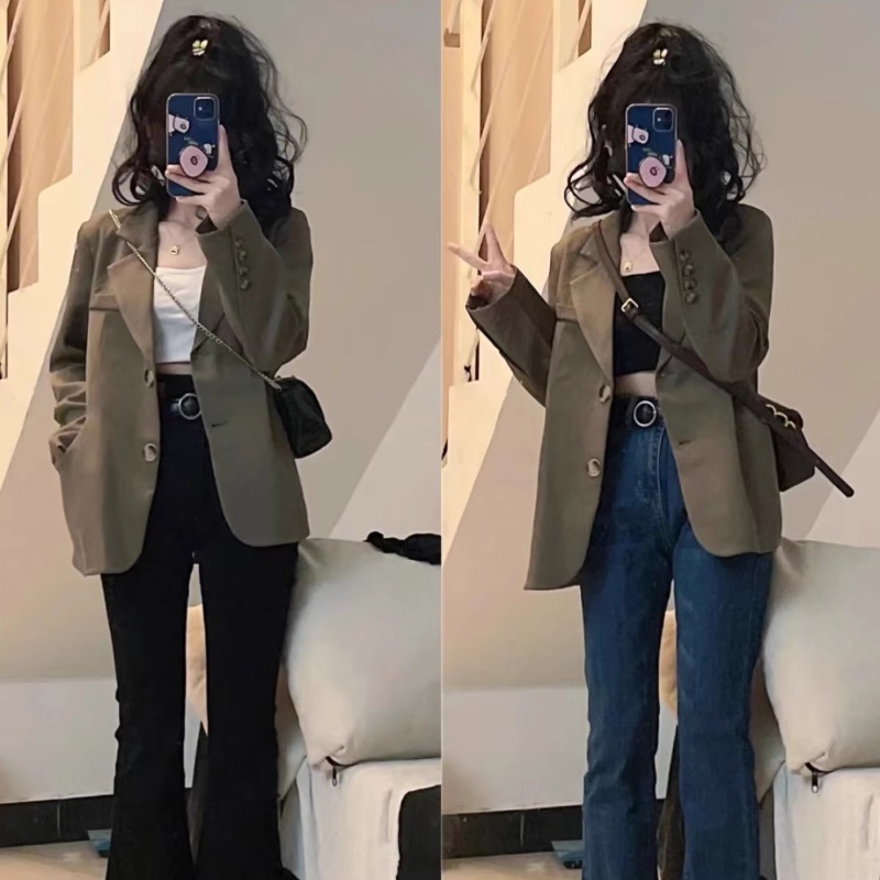 Áo Khoác blazer Dáng Ngắn Rộng Thời Trang Thanh Lịch Cho Nữ