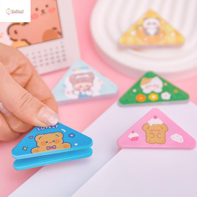 💜Kẹp giấy hình tam giác bằng nhựa trong suốt thiết kế dễ thương Bami .