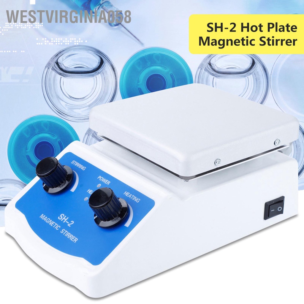 Westvirginia058 Máy khuấy từ tấm nóng trộn 662 ℉ 350oC 2000ml 100‑1600RPM Điều chỉnh vô cấp cho phòng thí nghiệm