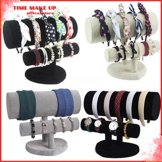 Giá kệ treo bờm tóc, băng đô, vòng tay 2 tầng bọc nỉ ms 00234