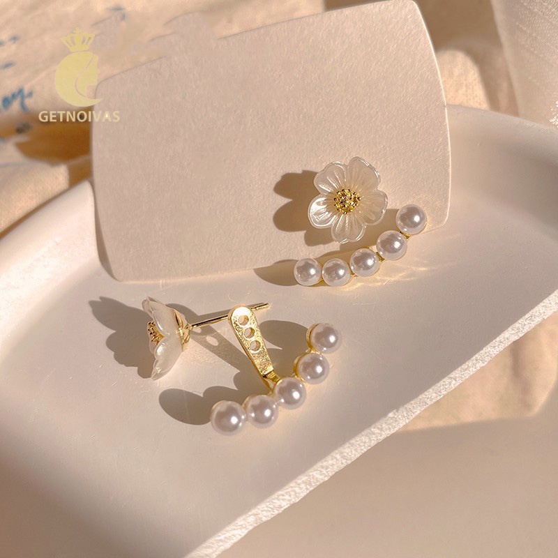 One Bông Tai Hoa Đính Ngọc Trai Nhân Tạo Thanh Lịch Thời Trang