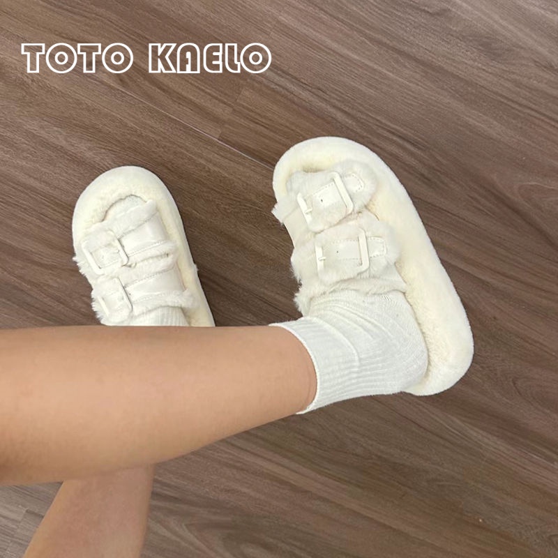 TOTOK  dép lông dép bông Đế Dày dép quai hậu đế cao 2023 hot trend Đẹp Đế linh hoạt Thời thượng Mềm mại FMR23A0O0Q 43Z231025