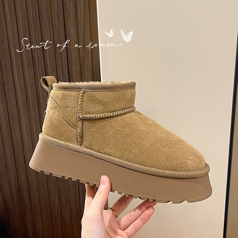 Giày Bốt Đi Tuyết Lót Lông Dày Dặn Phong Cách Mới 2023