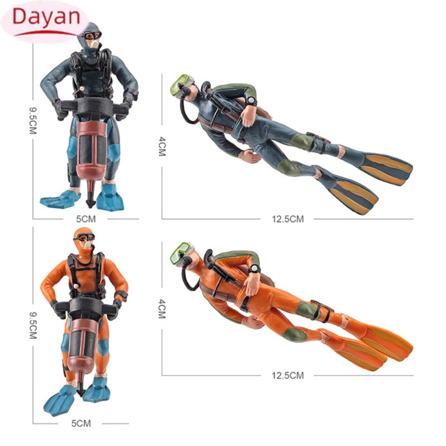 Ưu đãi trong thời gian có hạn!! Mô phỏng bằng nhựa rắn Mô hình thợ lặn Hình dạng thực tế Dưới nước Explorer Đồ chơi búp bê Đồ nội thất gia đình Đồ trang trí