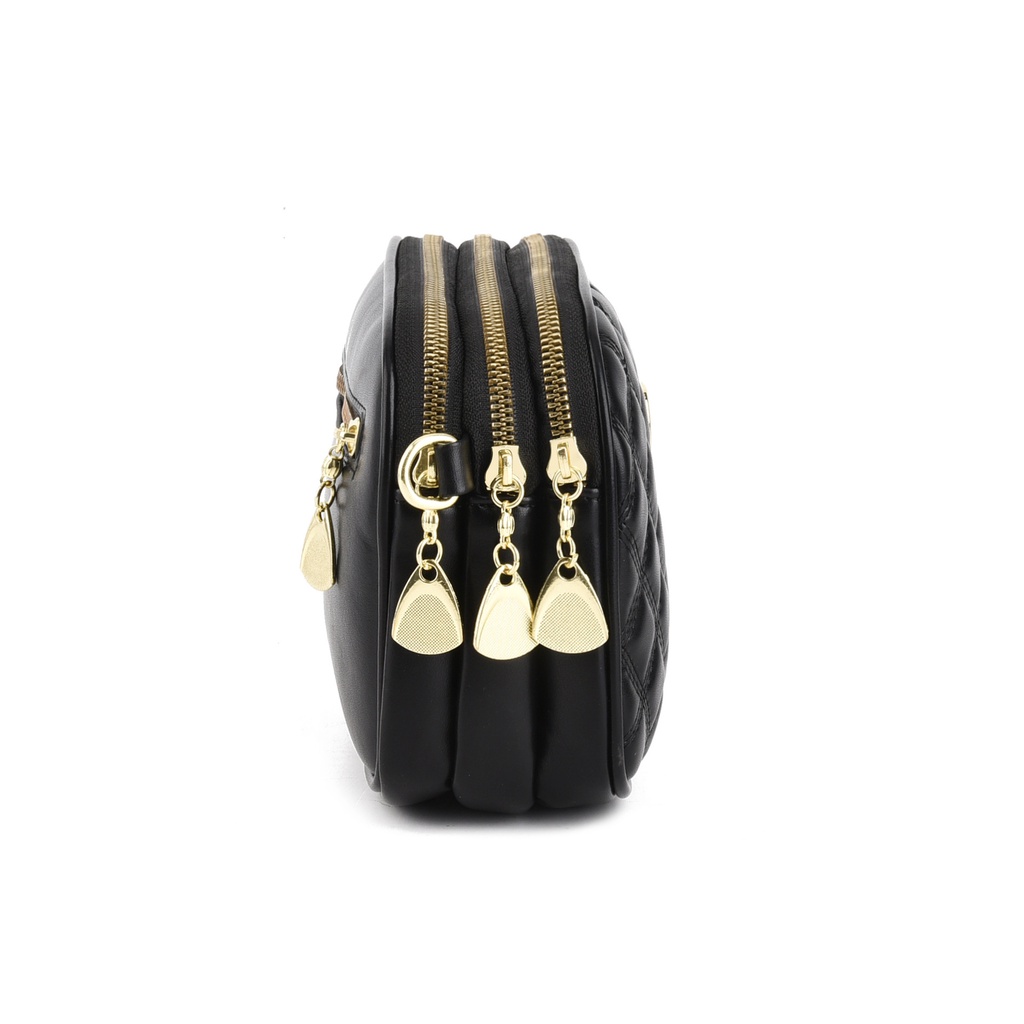 Ielgy Túi Đeo Chéo Đựng Máy Ảnh Đính Kim Cương Đen Sang Trọng