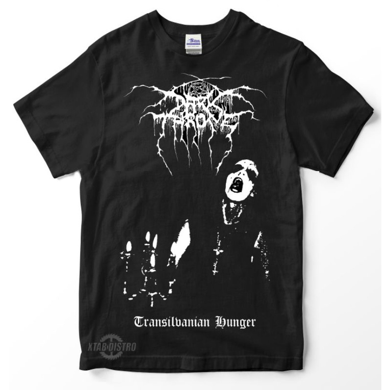 Dark throne band t-shirt - transilvanian hunger / premium tshirt darkthrone / black metal / mayhem tee lelaki black larg