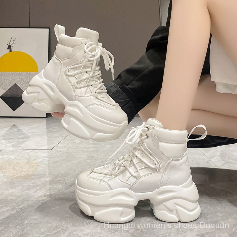Mới Giày Thể Thao Đế Dày 8cm Tăng Chiều Cao Thời Trang Thu Đông Cho Nữ