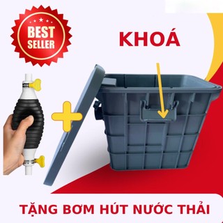 Bồn lọc dầu mỡ bẫy mỡ 25l có chốt ngăn mùi bể bẫy dầu mỡ cho gia đình ngăn mùi hôi bể lọc mỡ bồn rửa bát