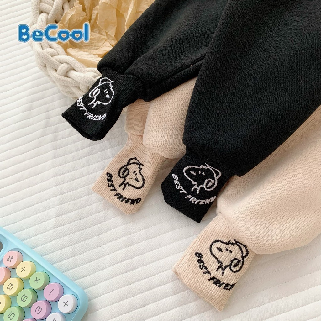 Bộ Nỉ Bông Thêu Hình Chó , Bộ Nỉ Bông Thêu Hình Chú Chó Ngộ Nghĩnh Cho Bé Từ 8-27kg BAOBAOKIDS
