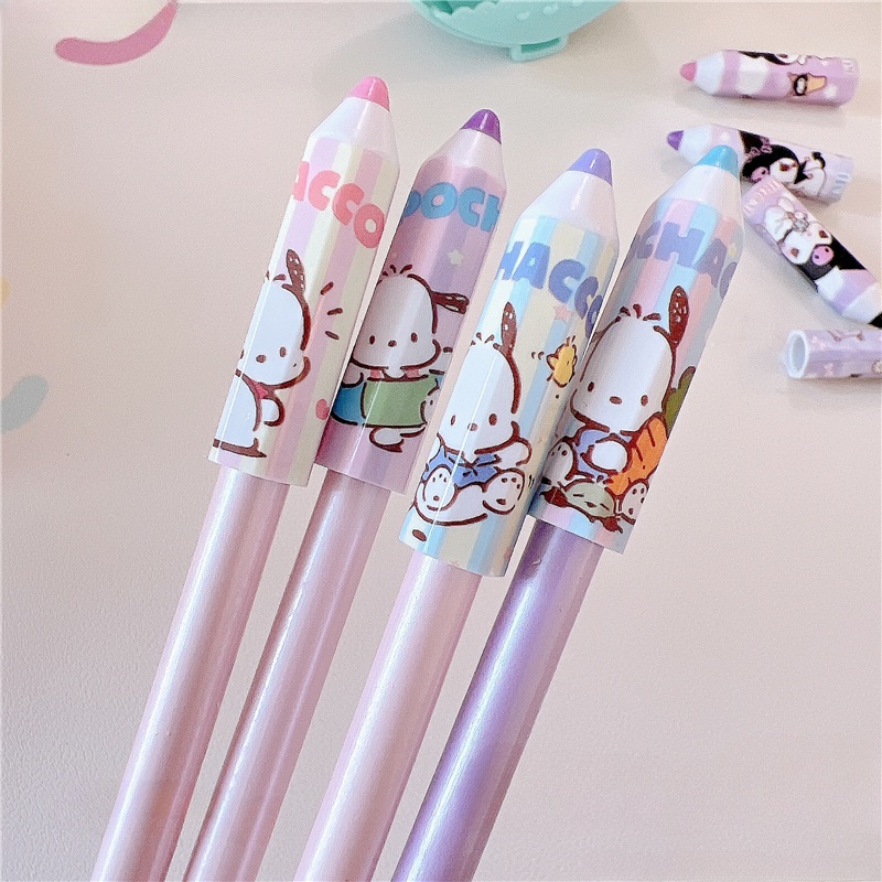 Sanrio Set 4 Nắp Đậy Bút Chì Họa Tiết Hoạt Hình Dễ Thương