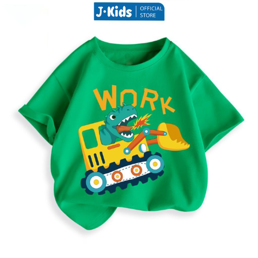 Áo thun cho bé J-Kids áo phông cộc tay bé trai in hình khủng long độc đáo