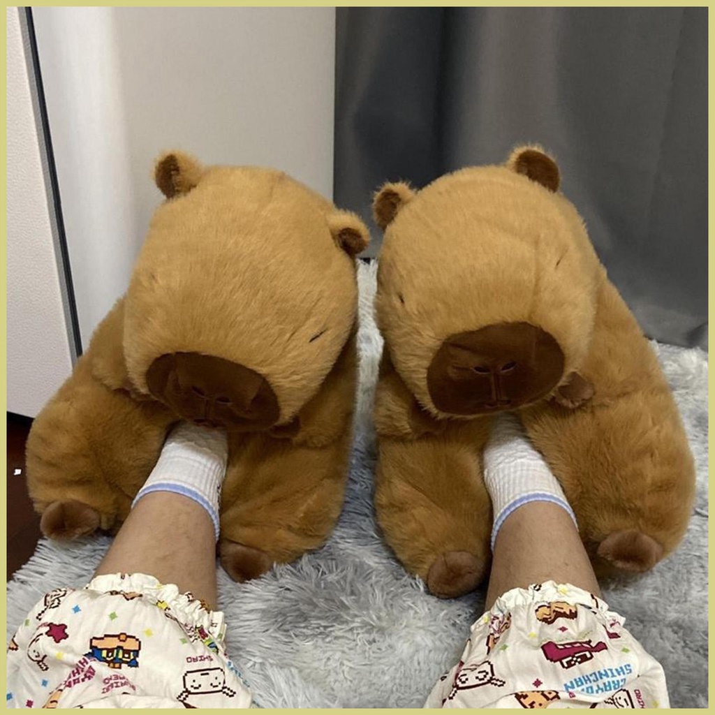 Capybara Dép Bông Dày Dặn Mềm Mại Hình Động Vật Đáng Yêu Cho Nữ aseavn