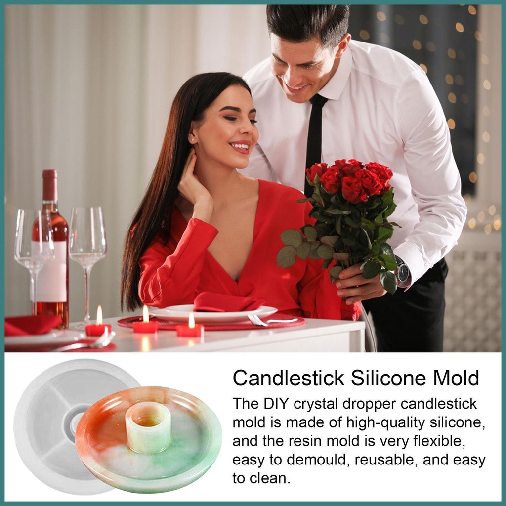 Khuôn Làm Giá Đỡ Nến Hình Trái Tim / Tròn Bằng Nhựa resin diy