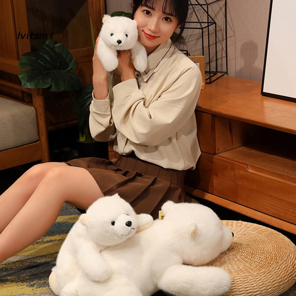 Gấu Bắc Cực Nhồi Bông Mềm Mại Dễ Thương Trang Trí Nhà Cửa Sinh Nhật Trẻ Em Và Nam Ái