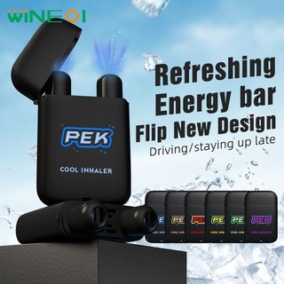 Pek Vỏ Sò Đôi Lỗ Tinh Dầu Năng Lượng Thanh Mát Lỗ Mũi Ống Hít Mũi Đa Mũi Hộp Thảo Dược wine01