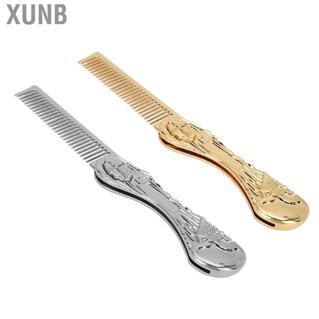 Xunb Foldable Hairstyling Brush Zinc Alloy Prevent Static Pocket Oil Hair Comb Folding Hairdressing