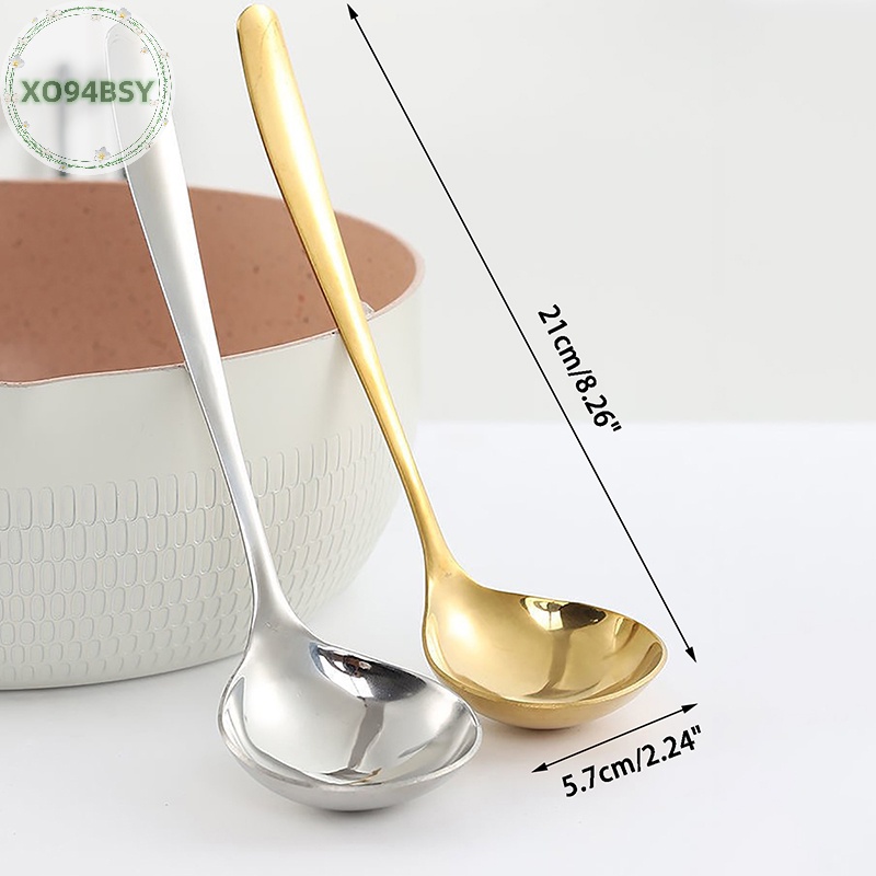 Xo94bsy Muỗng Ăn Tráng Miệng Tay Cầm Dài Bằng Thép Không Gỉ Màu Vàng Kim Cho Nhà Bếp vn