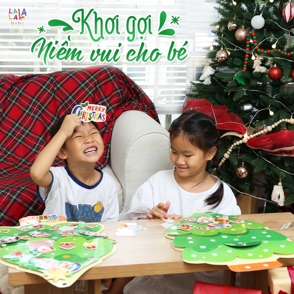 Bộ Bóc Dán Cây Thông 3D - Đồ Chơi Trang Trí Noel Giáng Sinh DIY Tự Làm Cho Bé - Lalala baby