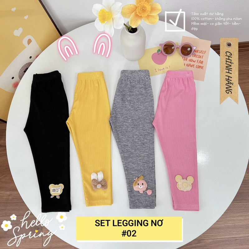 SET 4 QUẦN LEGGING TĂM DÀI HOẠ TIẾT CHO BÉ