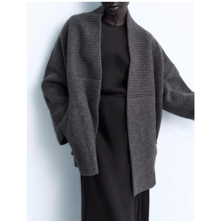 Zara Áo Khoác Dệt Kim Phối Túi Thời Trang Thu Đông 5755108