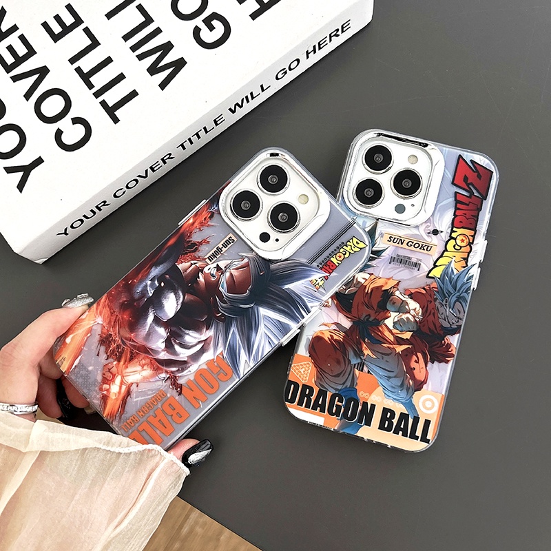 Ốp Điện Thoại Cứng Mạ Điện Họa Tiết Hoạt Hình dragon ball goku Cho iphone 15 pro max 14 pro max 13 pro max 12 pro max 11
