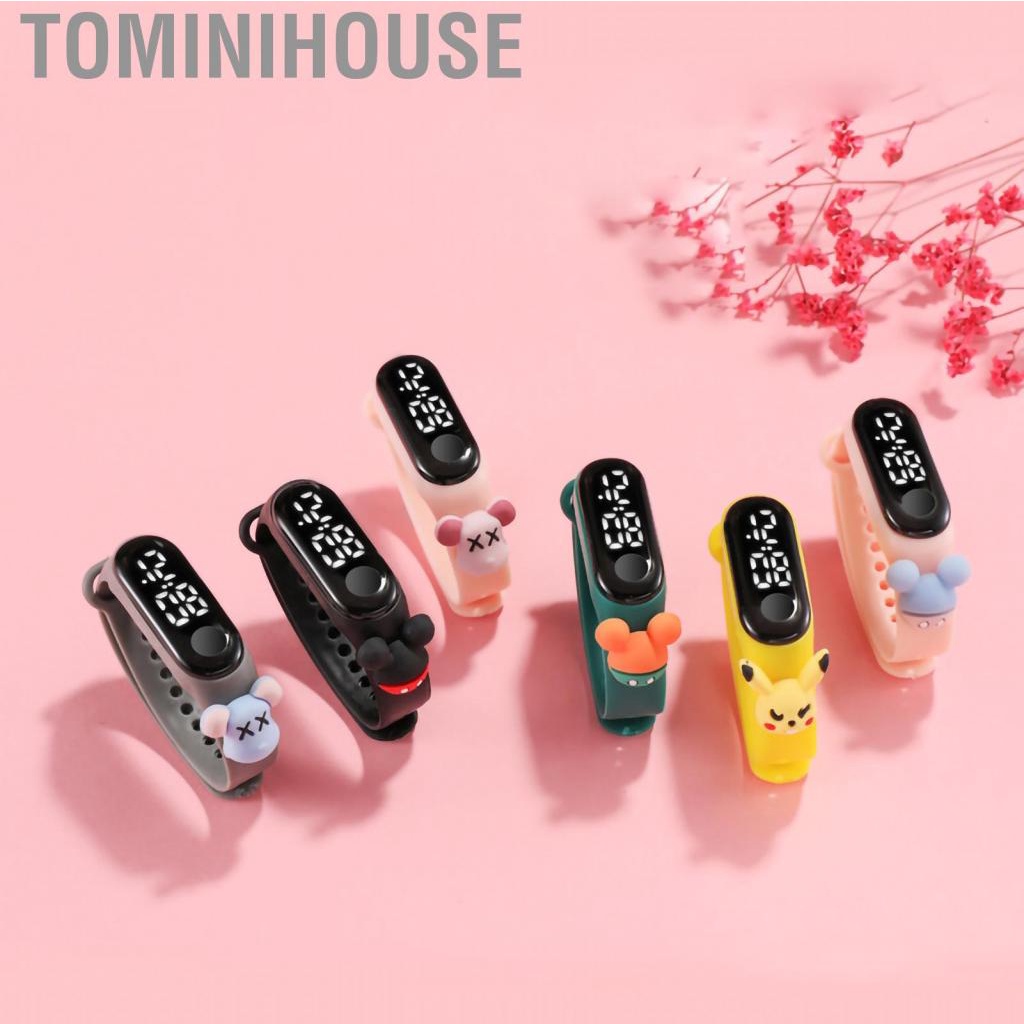 Tominihouse Children Cartoon Sports Watch  Touch Student Electronic with Figure Decoration