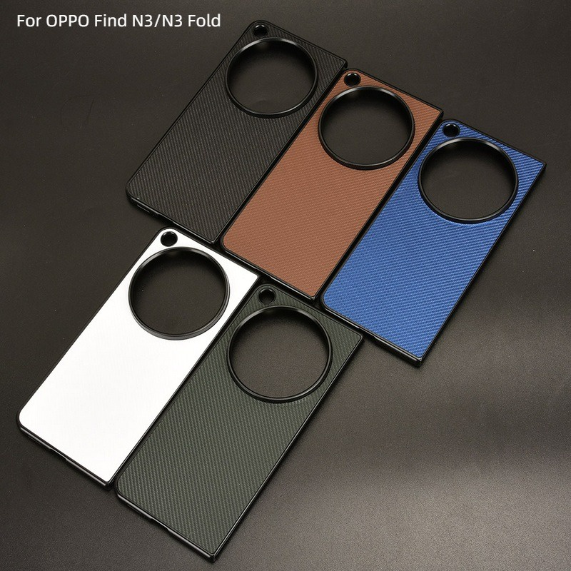 Ốp lưng cứng PC bằng da chéo siêu mỏng cho OPPO Find N3 N5 FindN3 Fold Vỏ điện thoại chống sốc