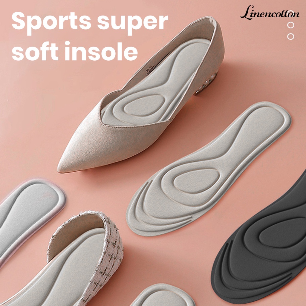 1 Cặp Đế Lót Giày Thể Thao Bằng Cotton Lanh Đàn Hồi Chống Sốc Và Mồ Hôi