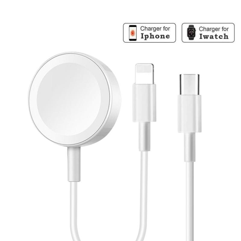 Bộ sạc nhanh không dây ANKNDO PD từ tính thích hợp cho i  7 SE 6 5 4 3 2 Series 45/44/42/41/40mm USB Type-C