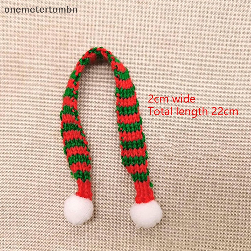 Set 2 Mũ Giáng Sinh mini Kèm Khăn Choàng Cổ Dệt Kim Cho Búp Bê bn