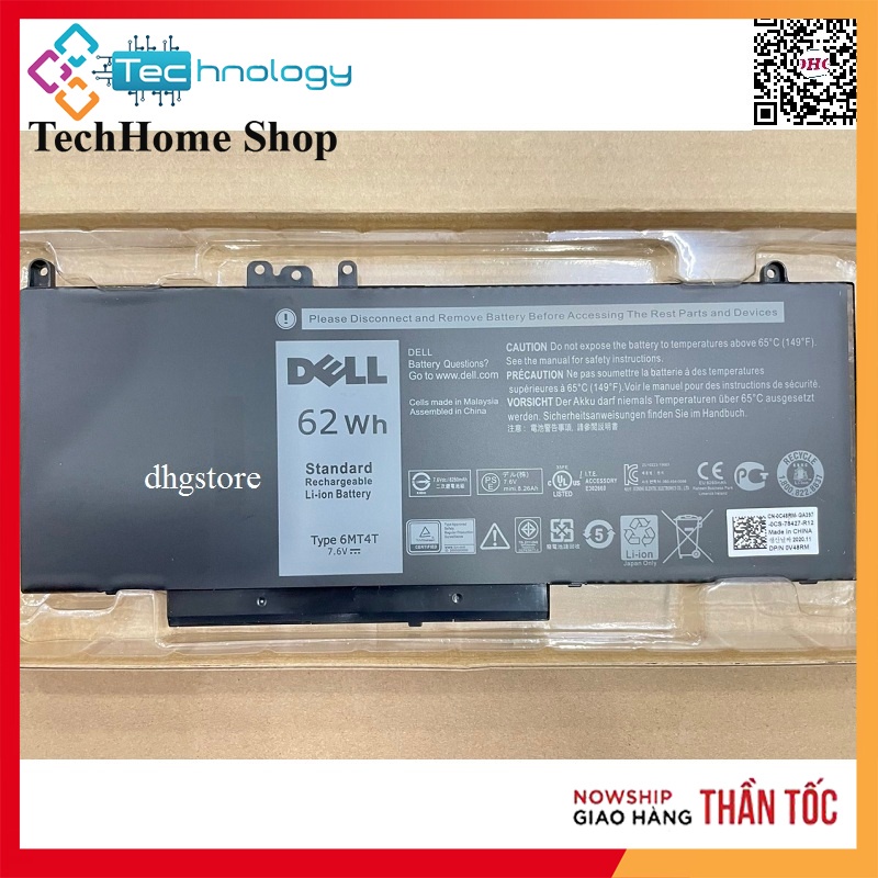 Pin laptop Dell Latitude 5470 E5470 5570 E5570, Precision 3510 6MT4T 62Wh